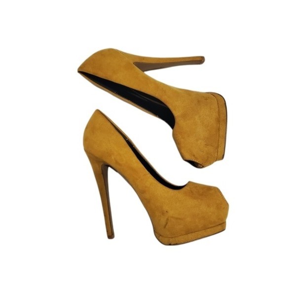 SUEDE Platform Heels - Picture 1 of 8